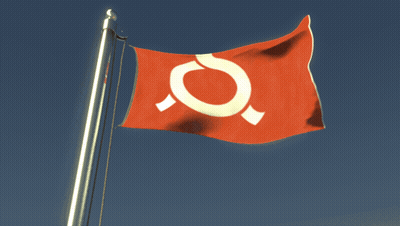 Red Flag With White O GIF