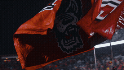 Red Flag With Wolf And Word Tiger GIF