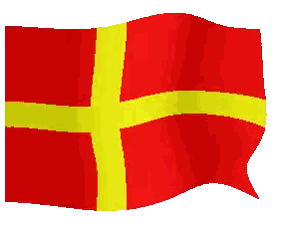 Red Flag With Yellow Cross Waving Sticker