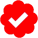 Red Flower With White Check Mark Sticker