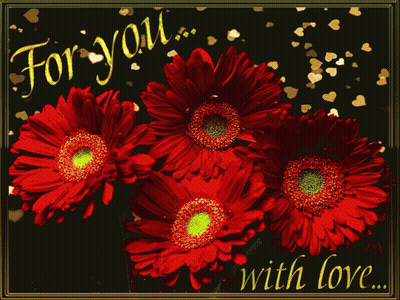 Red Flowers For You With Love GIF
