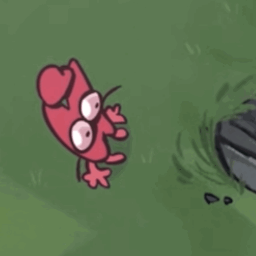 Red Frog With Big Eyes On Grass GIF