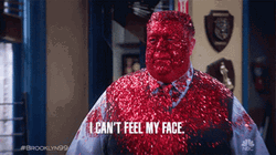 Red Glitter All Over Man Face GIF