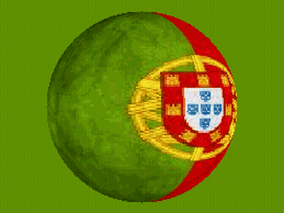 Red Green And Gold Flag With Coat Of Arms GIF