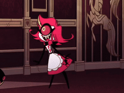 Red Hair Big Eye Cartoon Character Dancing GIF