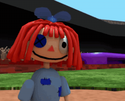 Red Hair Cartoon Character With Blue Eye GIF