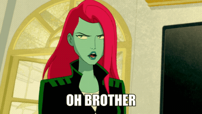 Red Hair Cartoon Character With Green Leaves Saying Oh Brother GIF