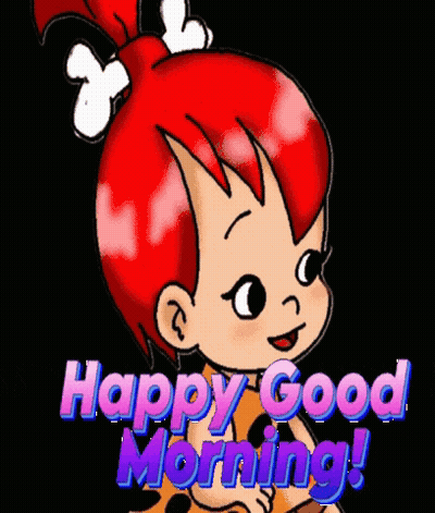 Red Hair Girl Bones Saying Happy Good Morning GIF