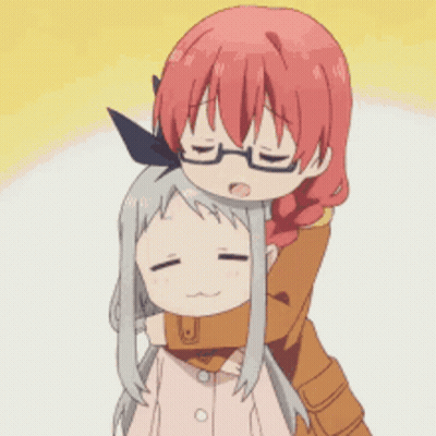 Red Hair Girl Hugging Girl With Glasses GIF