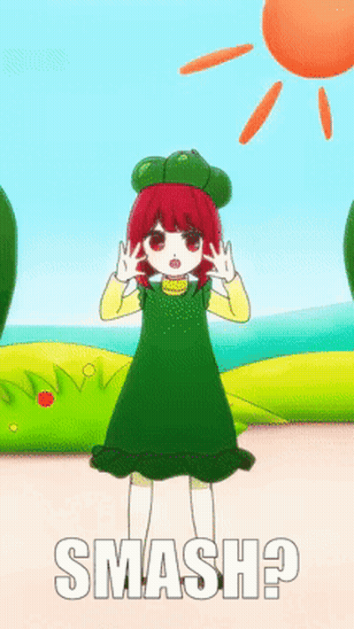 Red Hair Girl In Green Dress Says Smash GIF