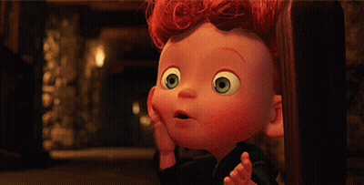 Red Hair Green Eyes Cartoon Character Covering Mouth GIF