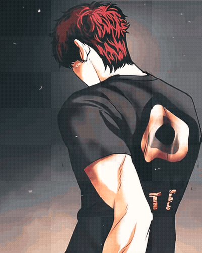 Red Hair Man In Black Jojo Shirt GIF