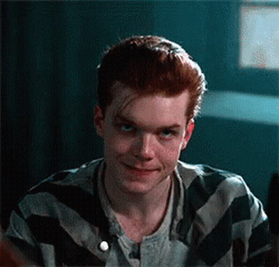 Red Hair Man In Striped Shirt Smiling GIF