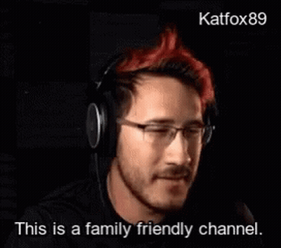 Red Hair Man With Glasses And Headphones Says This Is A Family Friendly Channel GIF