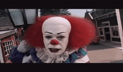 Red Hair White Face Clown At The News Art Building GIF