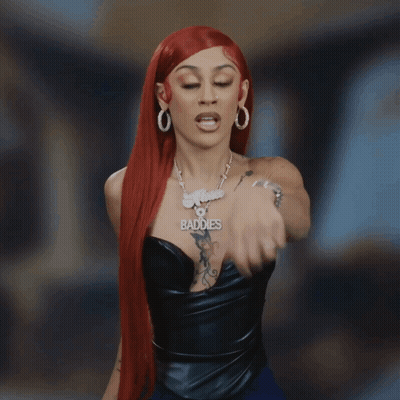 Red Hair Woman Wearing Baddies Necklace GIF