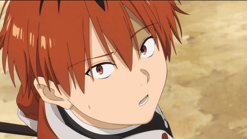 Red Haired Anime Character With White Eyes GIF
