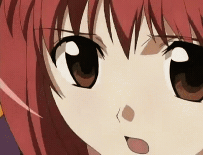 Red Haired Anime Girl Close Up GIF