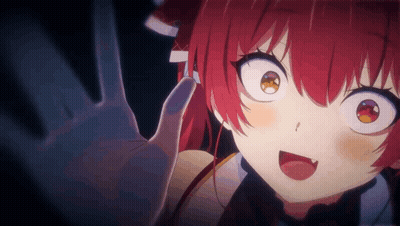 Red Haired Anime Girl With Big Eyes Close Up GIF
