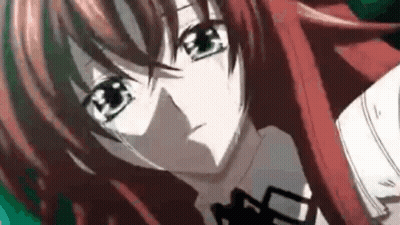 Red Haired Anime Girl With Black Bow Tie GIF
