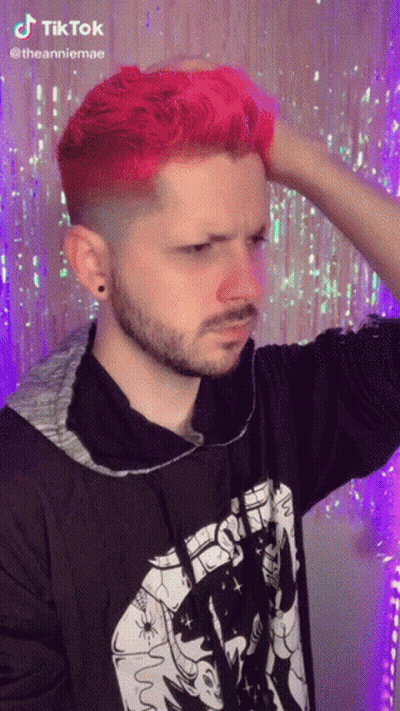 Red-Haired Bearded Man In Black Cat Shirt GIF