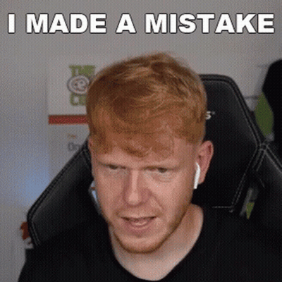 Red Haired Bearded Man Sitting In Chair Saying I Made A Mistake GIF
