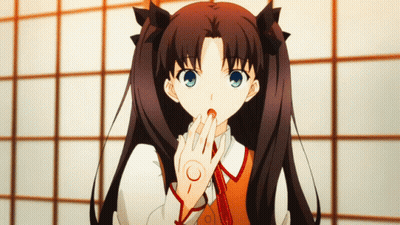 Red-Haired Blue-Eyed Girl With Circle On Finger GIF