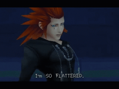 Red-Haired Blue-Eyed Video Game Character Says I'm So Flattered GIF