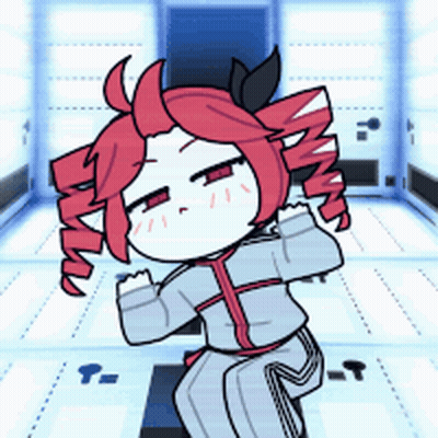 Red-Haired Cartoon Character Dancing With T On Floor GIF