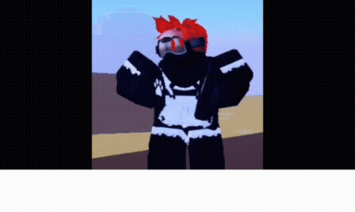 Red-Haired Cartoon Character Holding Gun With Mask GIF