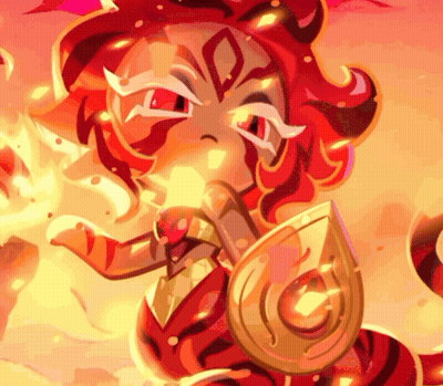 Red-Haired Cartoon Character Holding Shield GIF