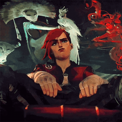 Red-Haired Cartoon Character Sitting On Couch Hands Folded GIF