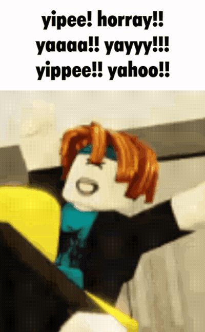 Red-Haired Cartoon Saying Yipee Horray Yaaaa Yayyy GIF