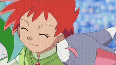 Red Haired Cartoon Smiling With Cat GIF