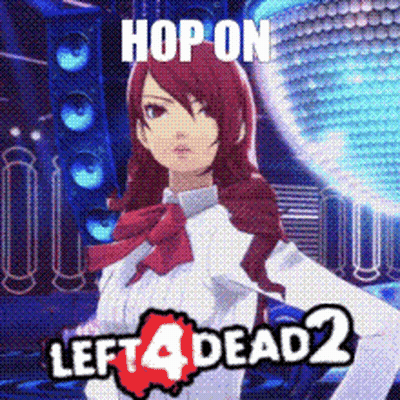 Red-Haired Girl Standing In Front Of Disco Ball Hop On Left 4 Dead 2 GIF