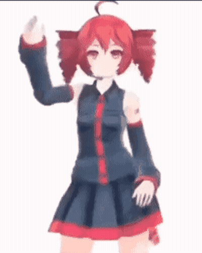 Red-Haired Girl With Hands On Hips And Headset Mic GIF