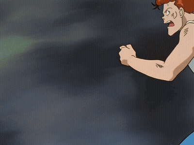 Red-Haired Man Holding Fire GIF
