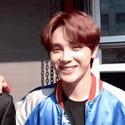Red-Haired Man Smiling In Blue And White Jacket GIF