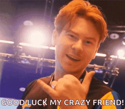Red-Haired Man Thumbs Up Good Luck My Crazy Friend GIF