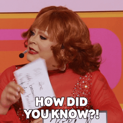 Red Haired Woman Holding How Did You Know Paper GIF