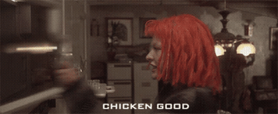 Red-Haired Woman Opening Refrigerator Saying Chicken Good GIF
