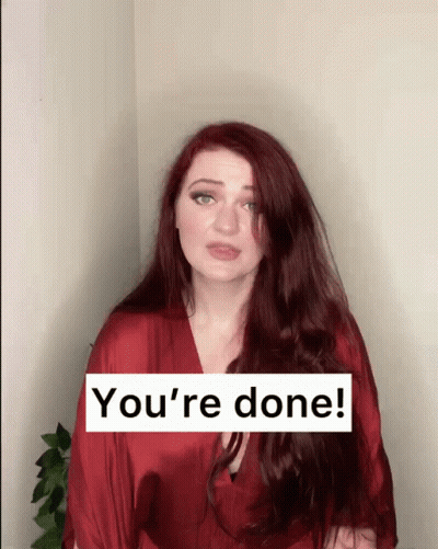 Red Haired Woman Saying You're Done GIF