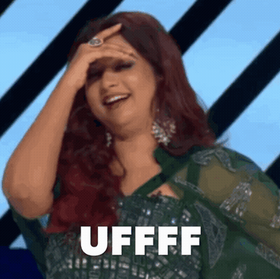 Red-Haired Woman Smiling Covering Face Uffff GIF