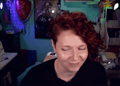 Red Haired Woman Smiling Eyes Closed GIF