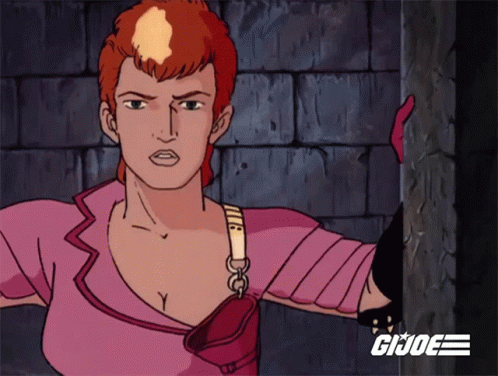 Red Haired Woman With Gi Joe GIF