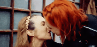 Red Haired Women Kissing GIF