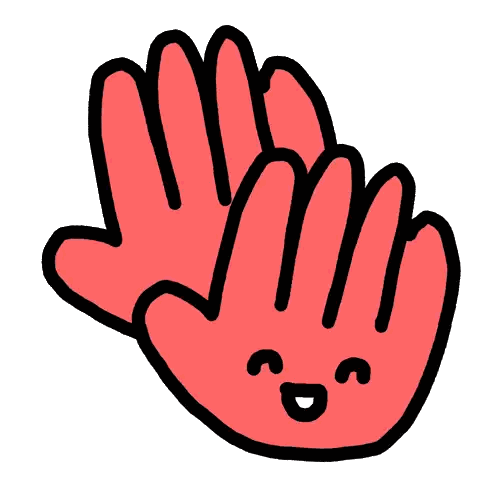 Red Hands With Faces Sticker