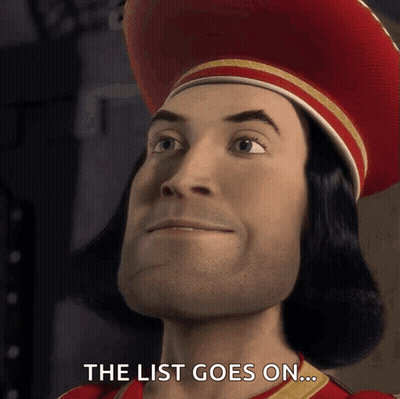 Red Hat Cartoon Saying The List Goes On GIF