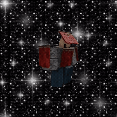 Red Hat Smiley Cartoon Under Starry Sky GIF