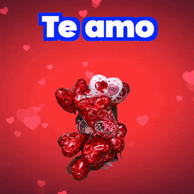 Red Heart Balloons Saying Te Amo GIF